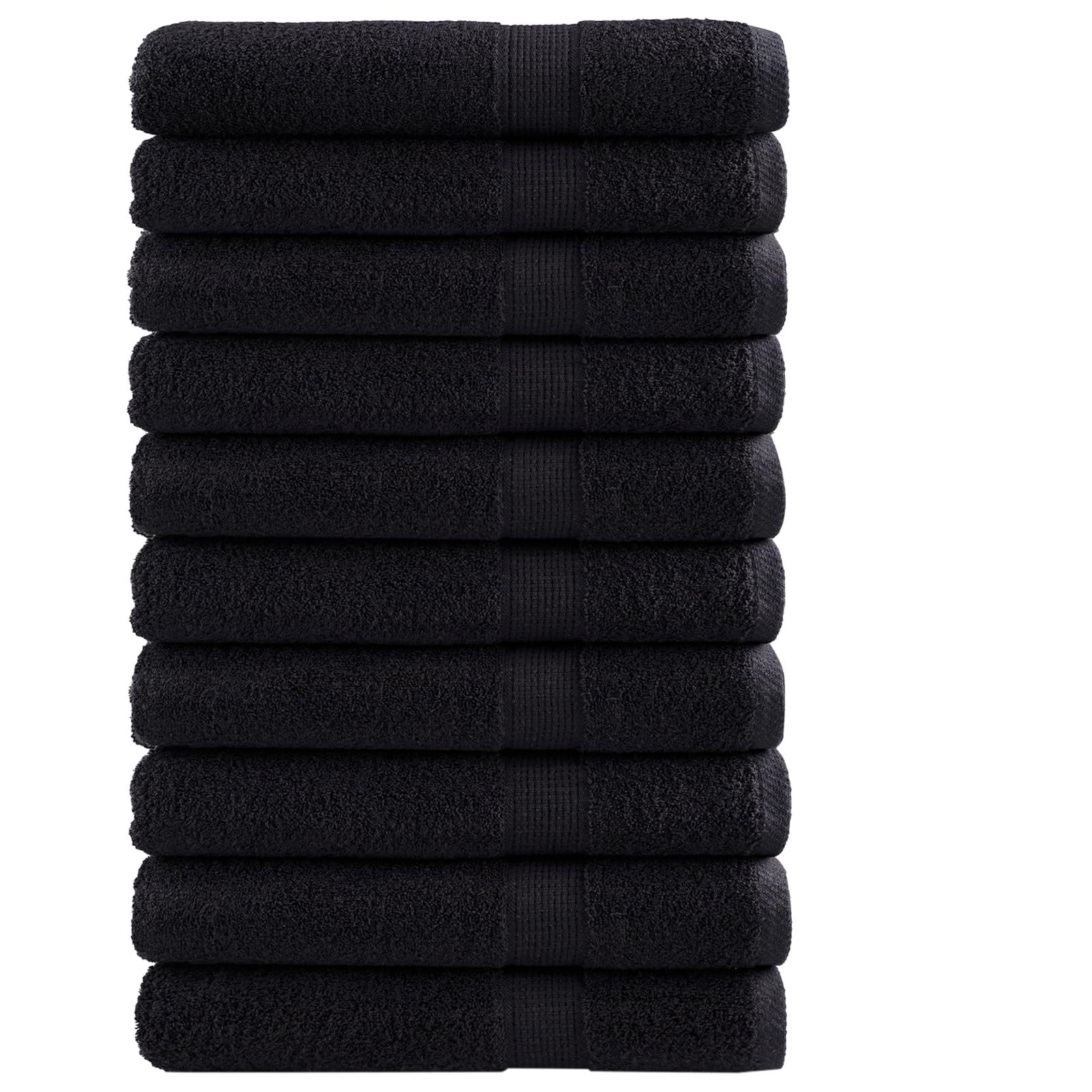 vidaXL Toalla de Invitado SOLUND 25 uds. Negro 100 x 200 cm 550 gsm
