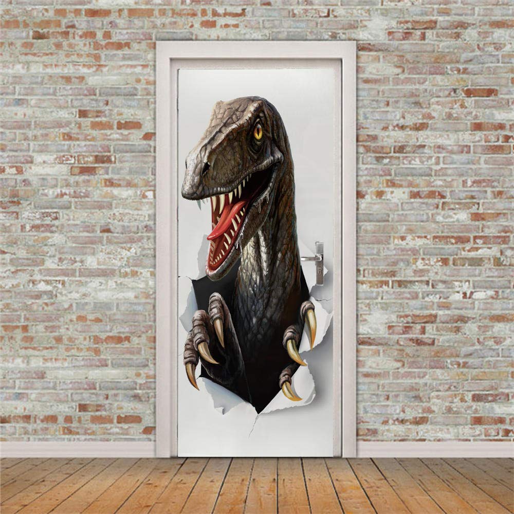 Stickers Porte - Autocollant Porte 3D Dessin Animé - Vert - Sur Mesure - Maison