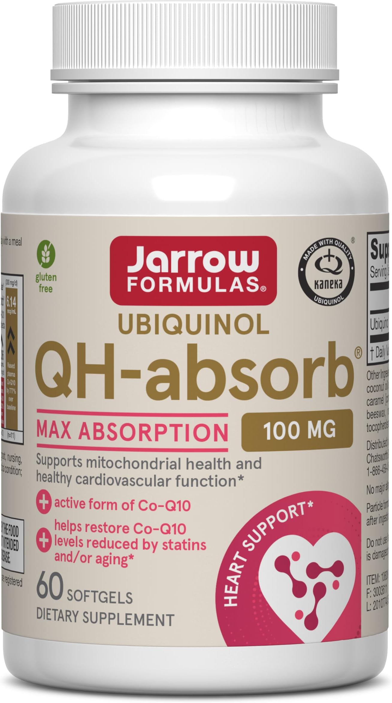 Jarrow Formulas QH-Absorb, High Absorption / Enhanced Stability, 100 mg, 60 Softgels