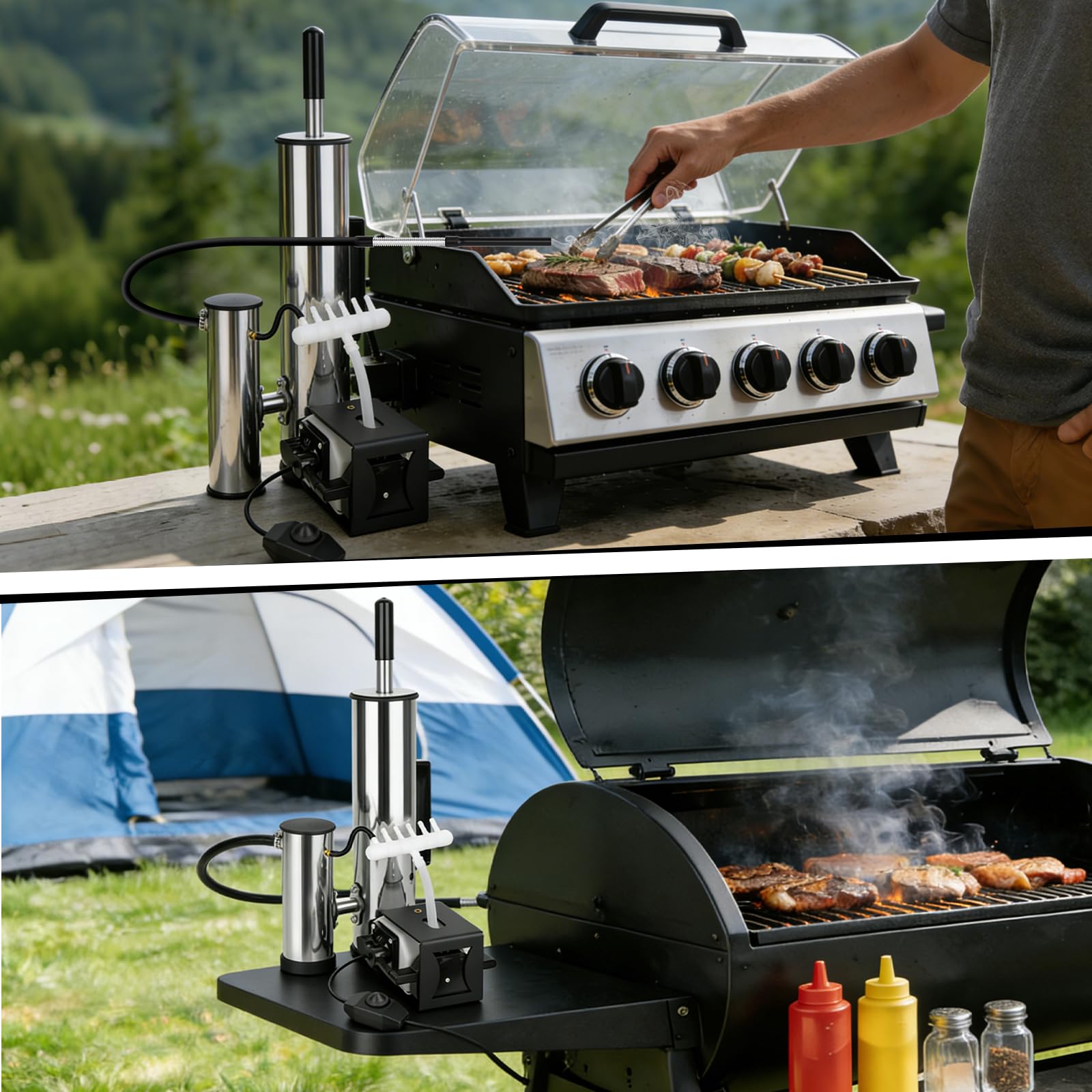 Generador de Humo con Bomba, Generador de Humo para Barbacoa | Generador de Humo Frío con Bomba de Aire Motorizada, Ahumador Eléctrico Portátil para Ahumar Alimentos y Carne