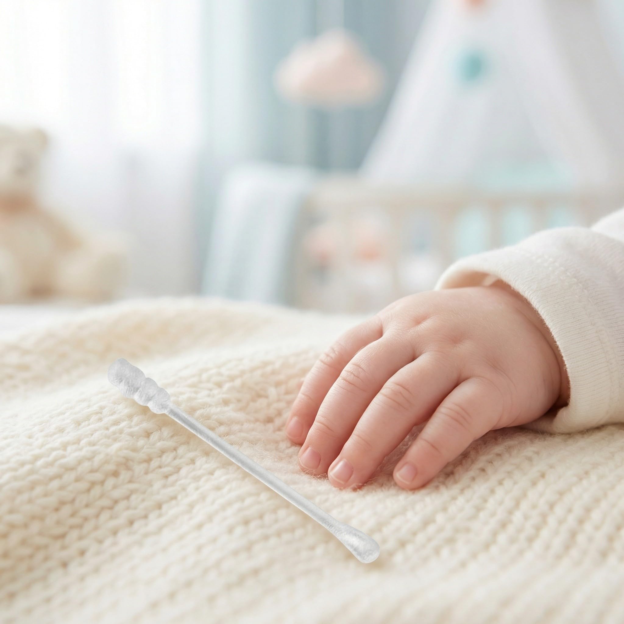 Cotons-tiges bébé en coton 200 pièces double embout avec embout spirale et spatule ferme - nettoyage nez et oreilles pour enfants - usage en déplacement