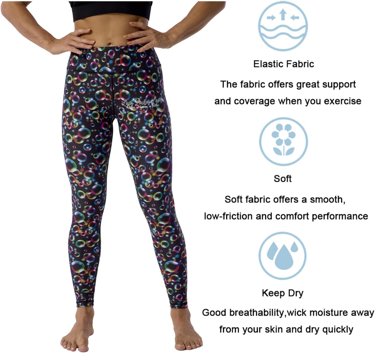 UIUO-UIPEU Women's Printed Yoga Pants with Pockets 7/8 Workout Leggings for Women Tummy Control Compression Leggings - Image 5
