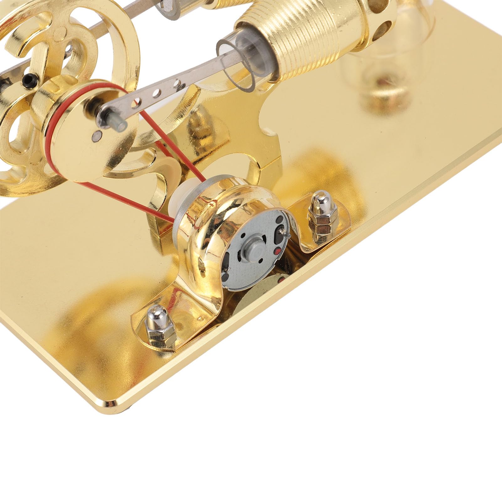 AMONIDA Modello di Motore Sterling con Lampadina a LED Generatore di Energia Elettrica in Materiale Durevole per Progetti Scientifici (GOLD)