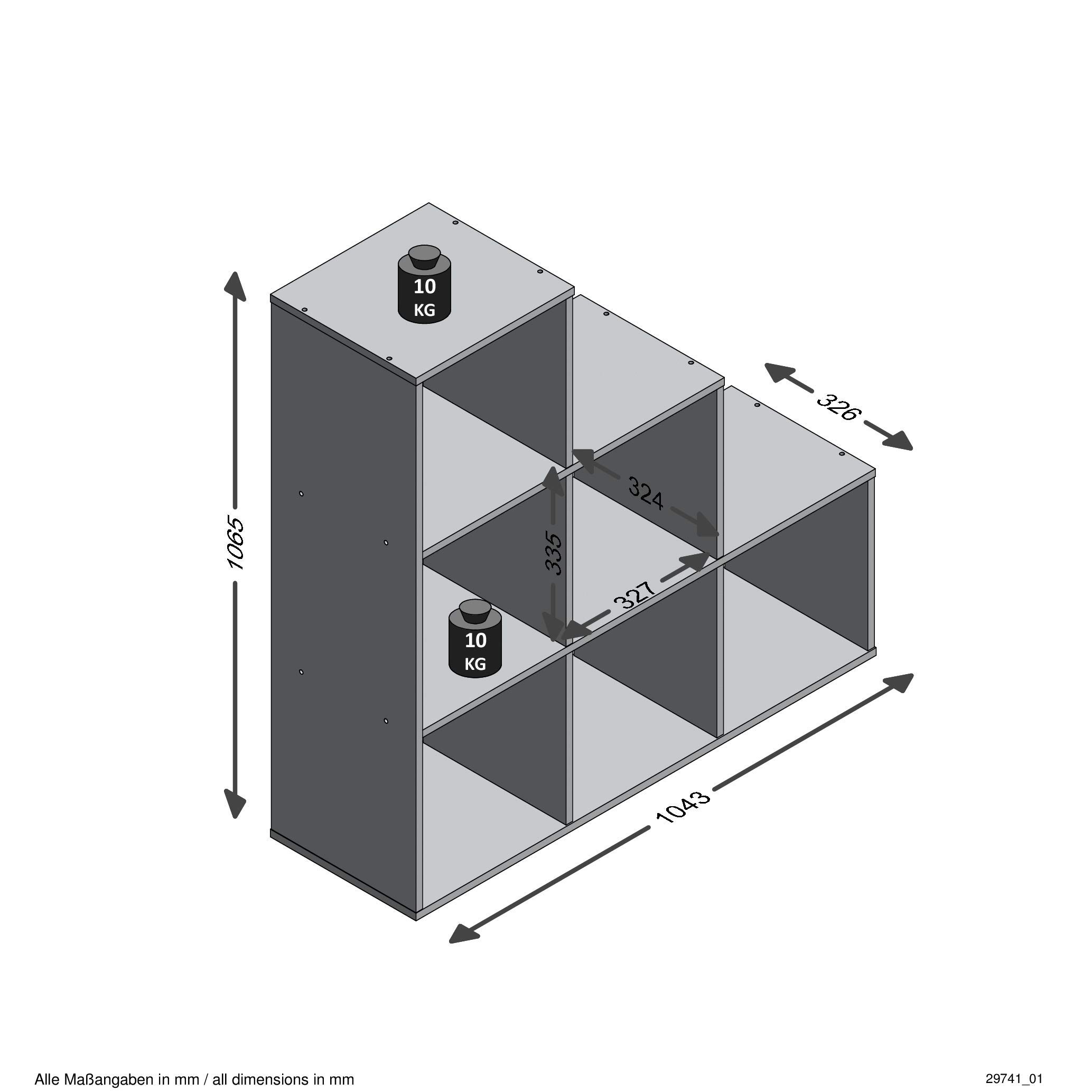 FMD furniture Paravent en chêne NB env. 105 x 108 x 33 cm