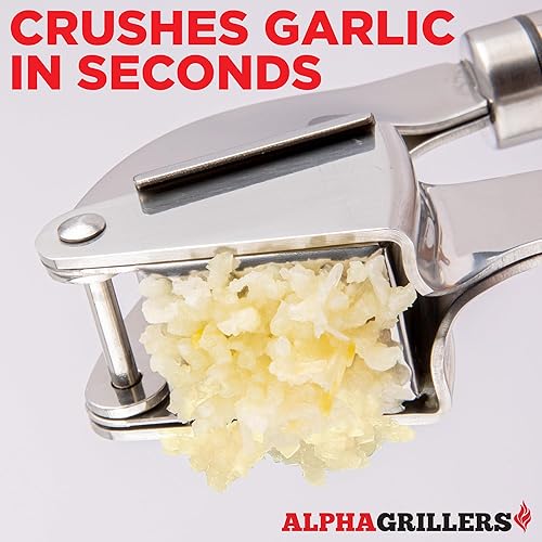 Miniatura 5 de Alpha Grillers Garlic Press Stainless Steel - Easy to Clean, Rust-Proof, Dishwasher Safe - Stainless Steel Garlic Press, Mincer, Crusher with