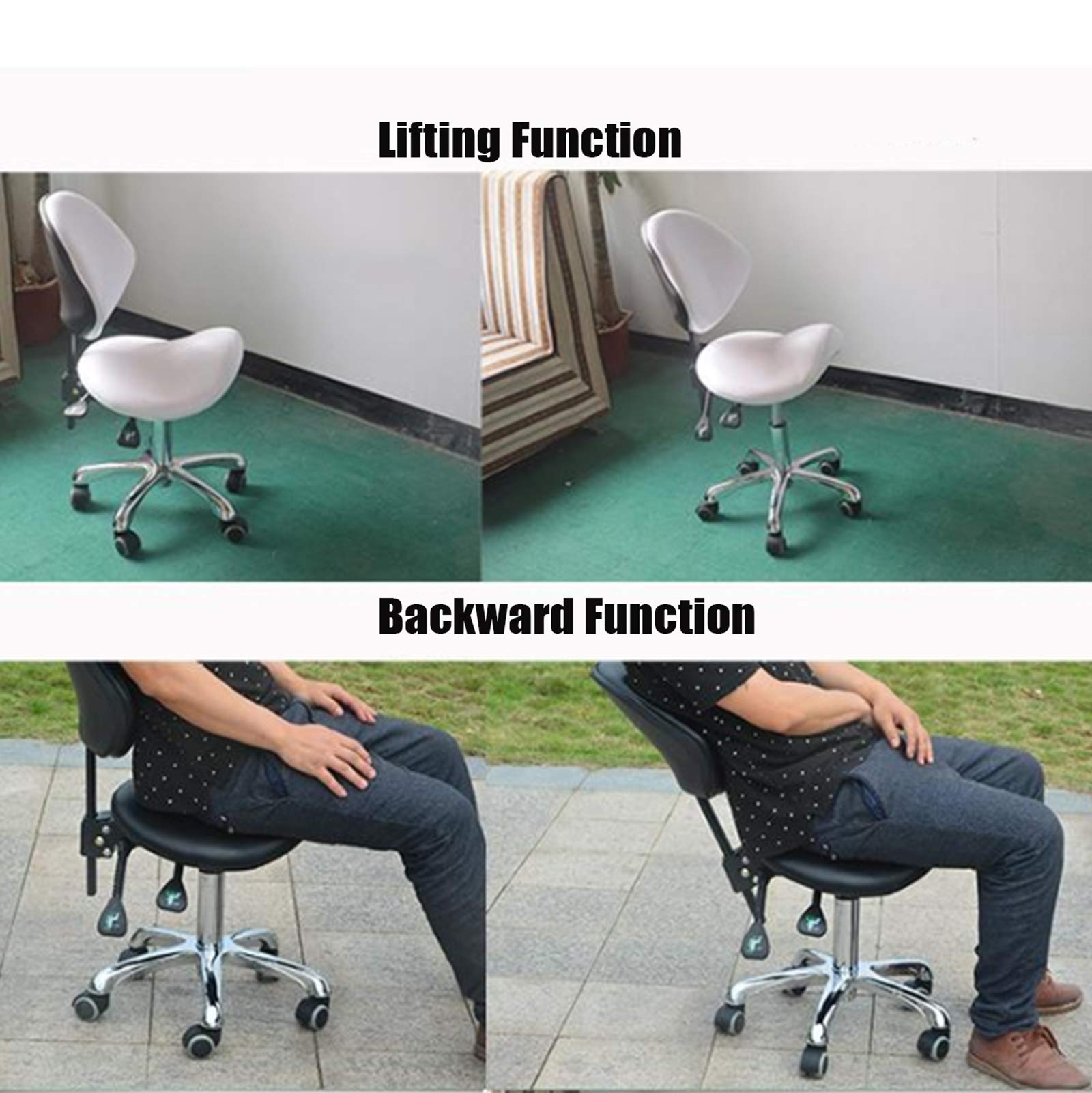 Sgabello a sella per clinica medica, sedia da medico, sedia per manicure di bellezza con sedile girevole, design ergonomico per il comfort in laboratorio e ospedaliero