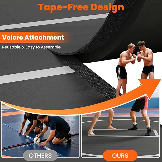 Wrestling Mat - Foam or Inflatable Wrestling Mats for Home, Jiu Jitsu Mats Kids, Thick Training Exercise Mats for BJJ, Grappling, Judo, Martial Arts, Boxing, Yoga, MMA