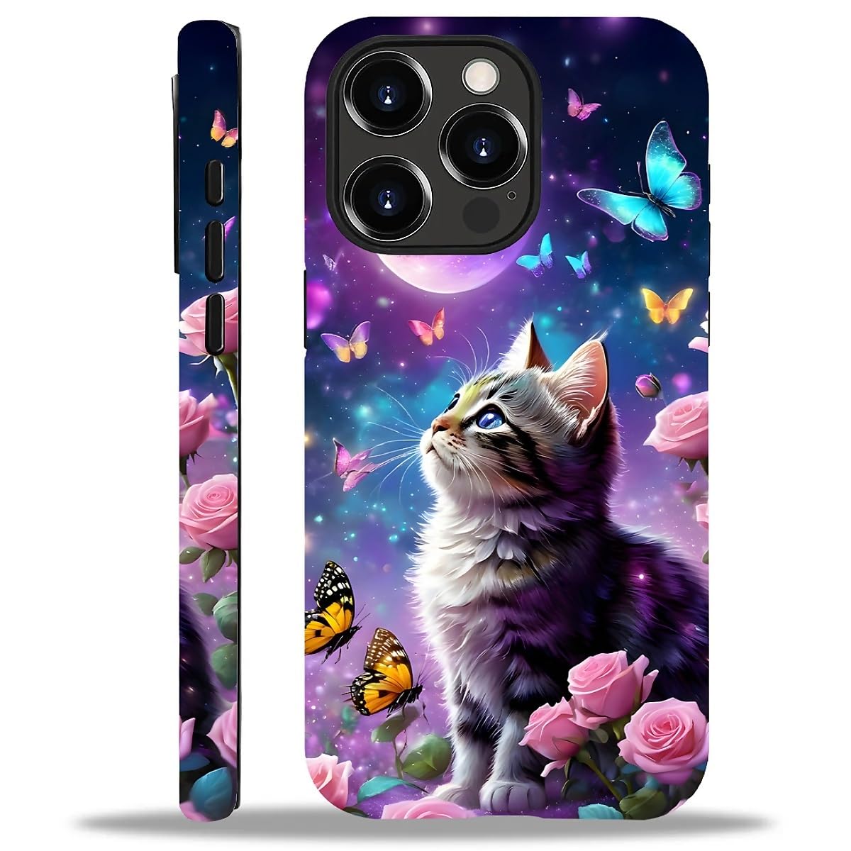 AshaPro for iPhone 14 Pro Max Case with 2-in-1 Glossy All Inclusive Anti Fall Doublelayer Protection Soft TPU+PC Back Pattern Case Compatible with