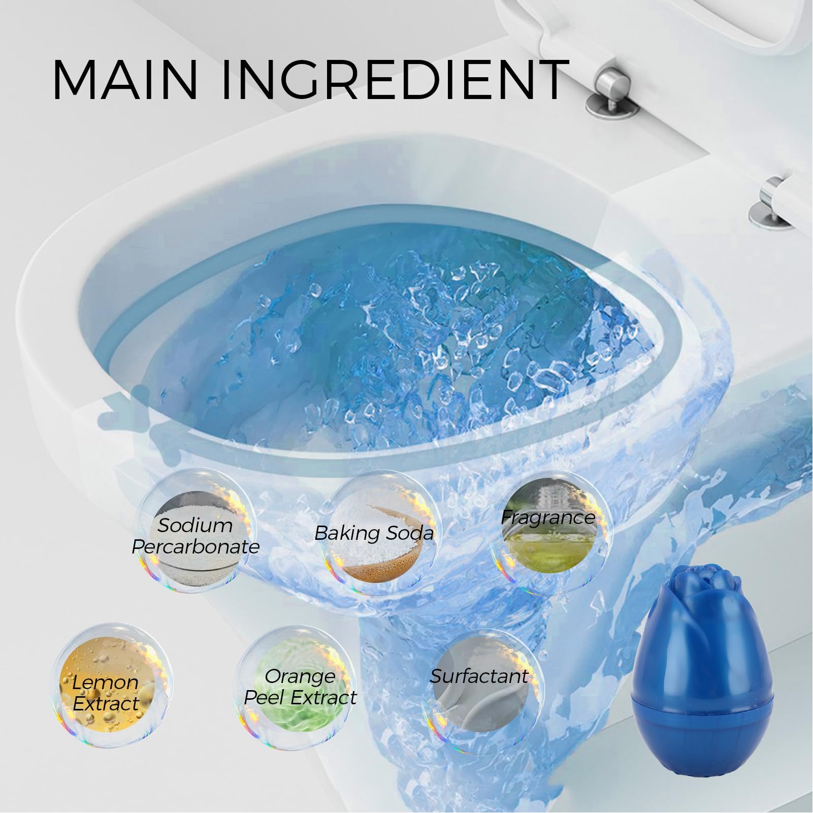 Comprimé de Réservoir de Toilettes boule wc bref eau bleu Nettoyeur Bleu, Retrait Durable des Odeurs avec une Technologie à Libération Lente, Dure 30 Środki czyszczące do łazienek