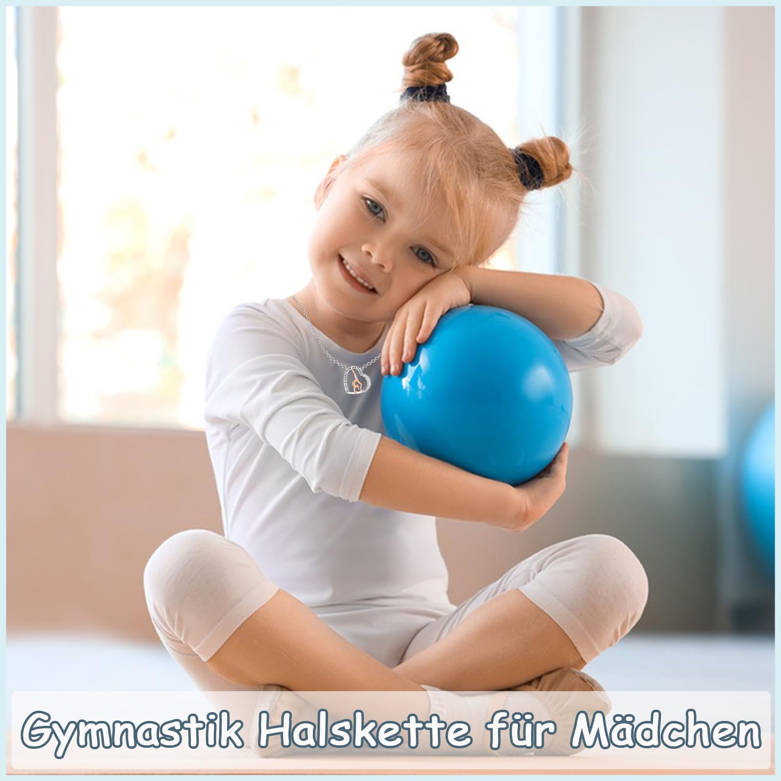 FAOMZQ Gymnastik Geschenk für Mädchen, Inspirierendes Geschenke für Turnerin, Gymnastik Halskette für Mädchen Tochter Schwester Enkelin Nichte zum Geburtstag Weihnachten Einschulung Aufführung