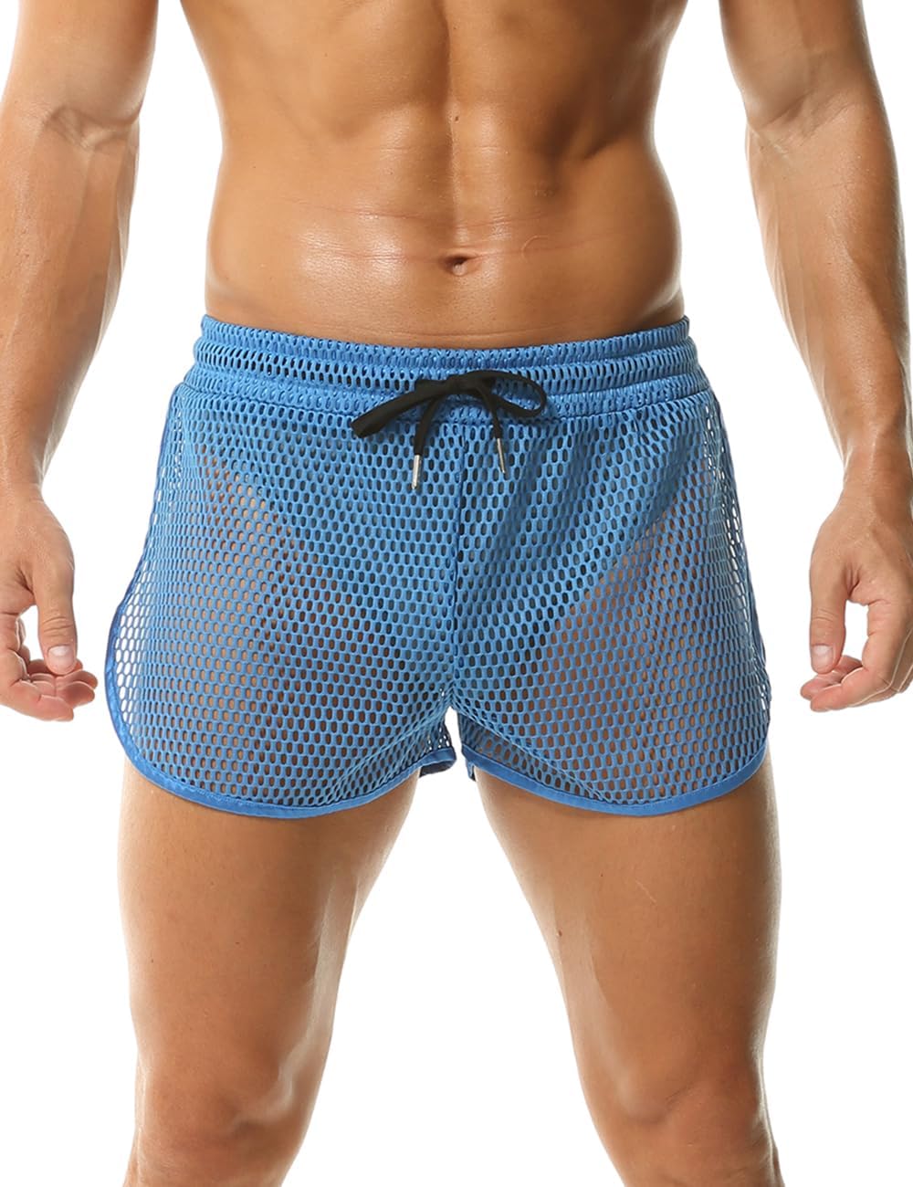 Men's Mesh Shorts Sexy See Through Underwear Sheer Breathable Fishnet Boxer Briefs - Image 2