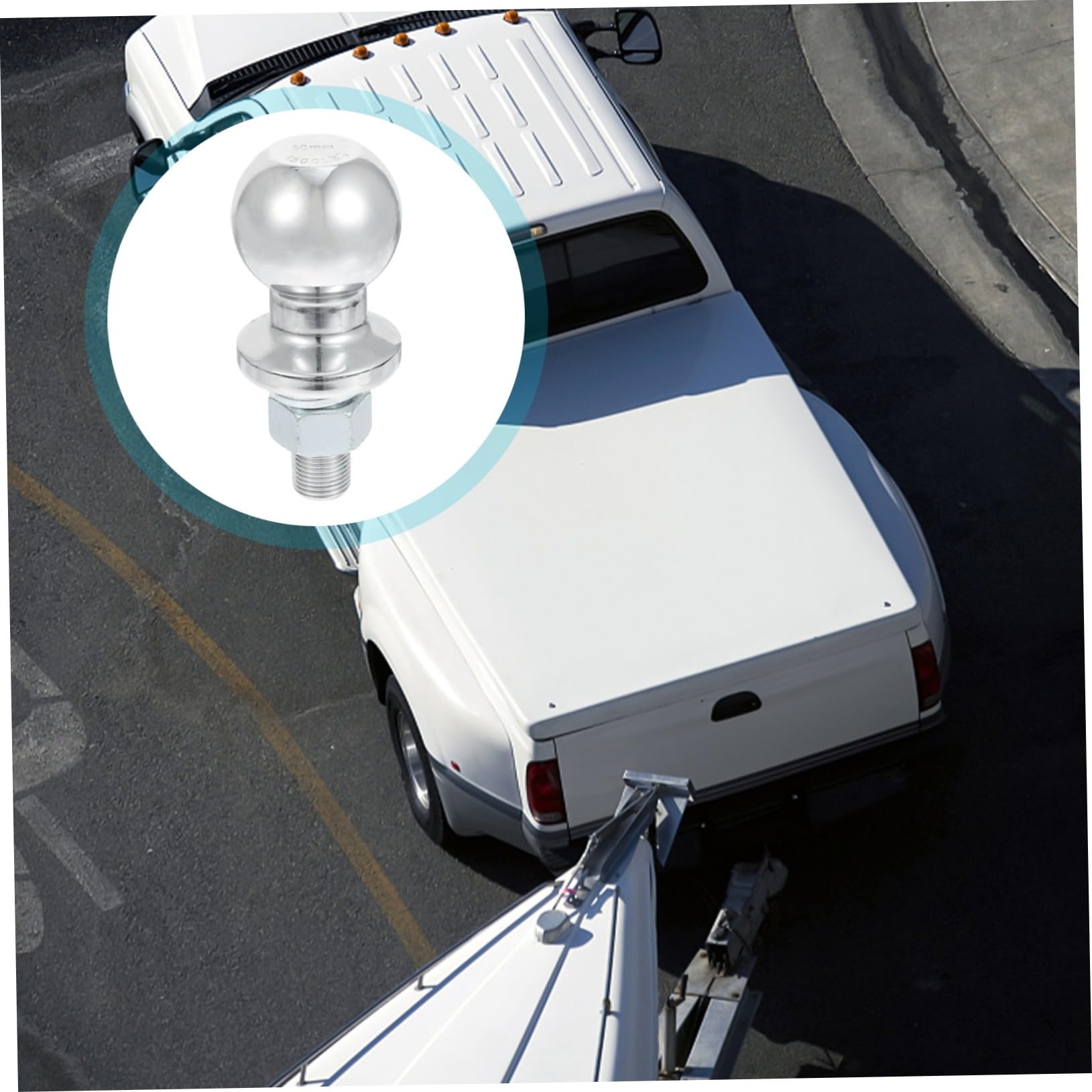 HANABASS Sfera per Gancio di Traino da 50mm Cromata Protezione dalla Ruggine e Forza di Trazione Affidabile, Accessorio Trailer per Auto per Festa Estiva e Soccorso Stradale