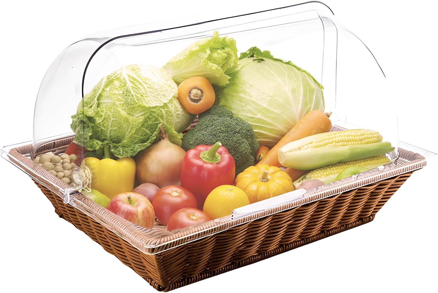 Buffet Server chafing dish Display Rack Buffet Table Chaffing Dish chafing dish Display Shelf Produce Vegetable Fruit Bread Sweets (Square Brown)