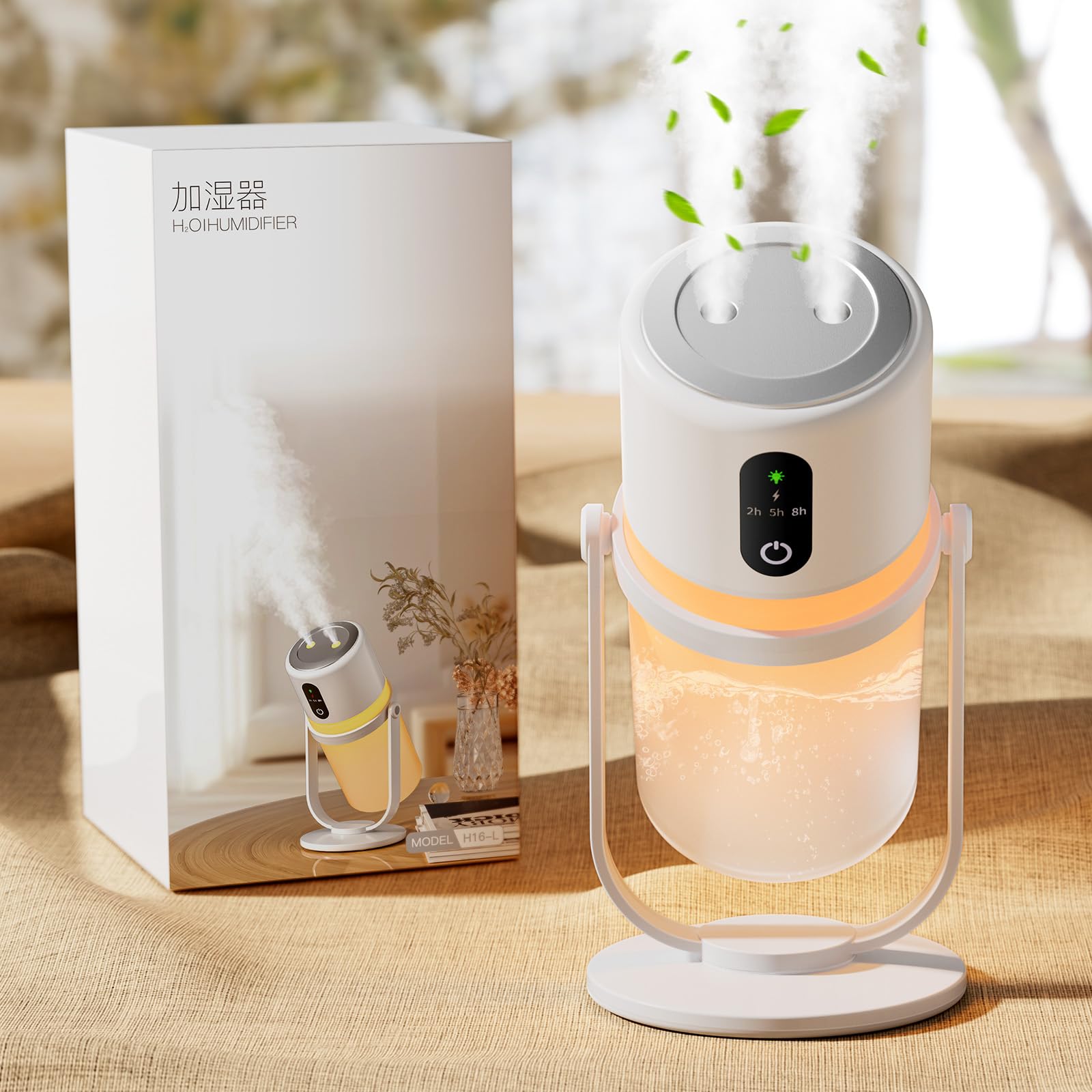 Hey, Kitaro 卓上型加湿器 加湿器 卓上 充電式 車用 Type-C充電式 卓上加湿器 大容量360ML