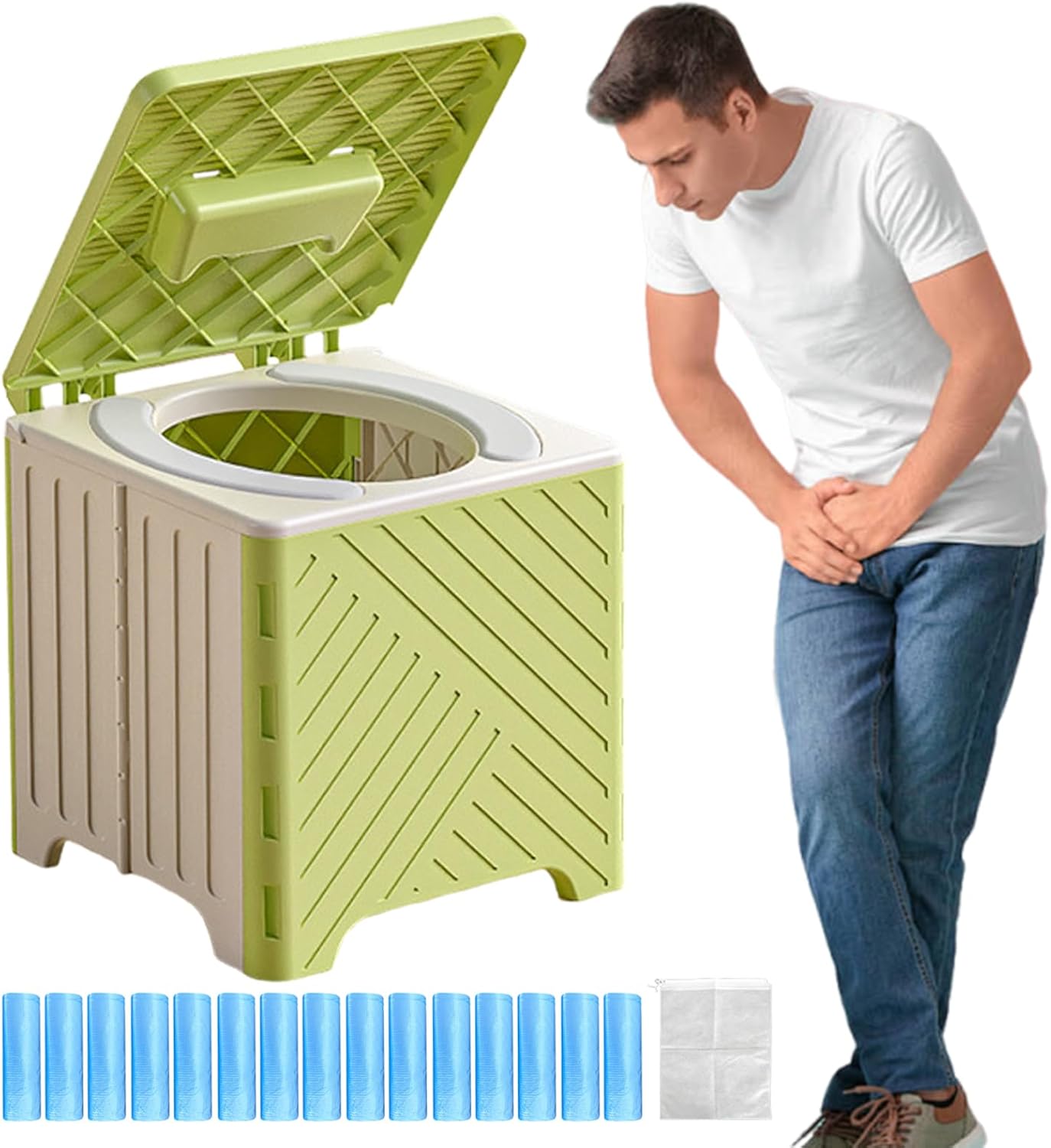 ポータブルトイレ 大人用 | 折りたたみ式トイレ - 折りたたみ式ノンスリップトレーニングトイレ、PVCクッション付き 高齢患者 病