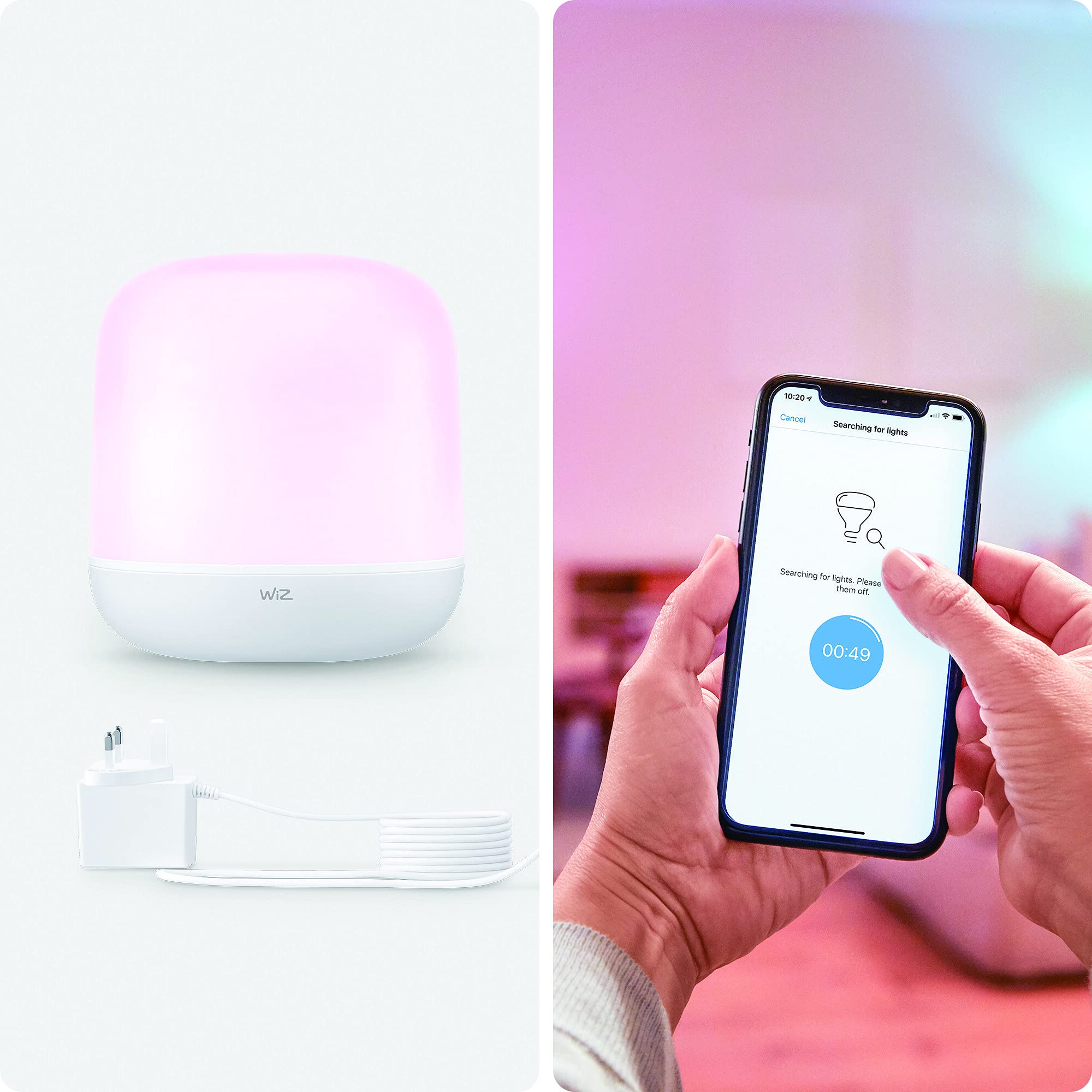 WiZ Inteligentna lampa stołowa Hero, 9W, Wi-Fi, Bluetooth, przenośna, wiele odcieni bieli, szeroka paleta kolorów, sterowanie aplikacją