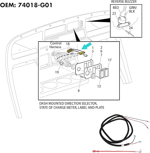 Miniatura 2 de Arnés de cable del medidor de carga del carrito de golf para EZGO Electric&Gas 36V48V TXT PDS Modelos, OEM 74018-G01, 74018G01
