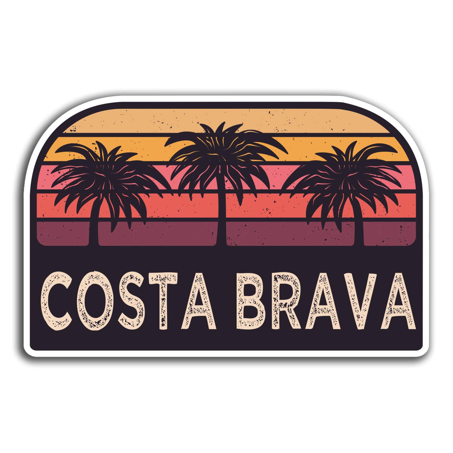 2 x 10cm Costa Brava Sun Vinyl Stickers - Travel Sticker Laptop Luggage #23725 (10cm Wide)