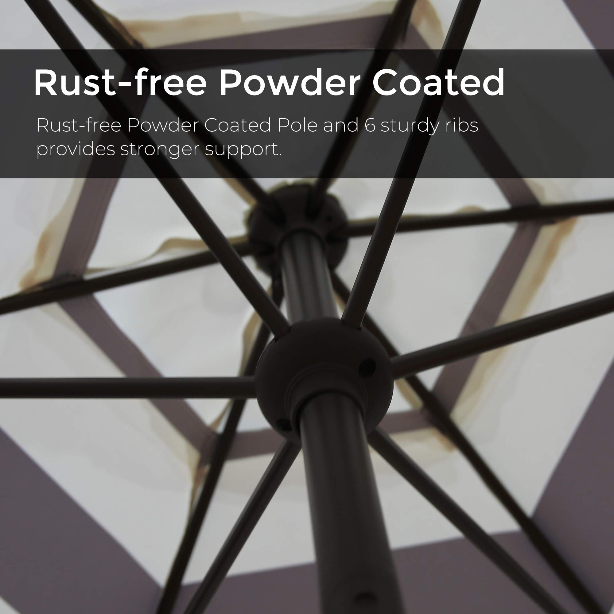 Amazon Com Abba Patio 9ft Striped Patio Umbrella Outdoor Umbrella Patio Market Table Umbrella With Push Button Tilt And Crank For Garden Lawn Deck Backyard Pool Black Stripe Garden