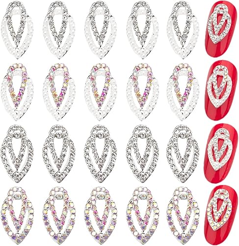 Miniatura 1 de LIFOOST 20 dijes de uñas de lujo para arte de uñas aleación de plata 3D perlas de uñas diamantes joyas gemas de uñas para diseñador manualidades