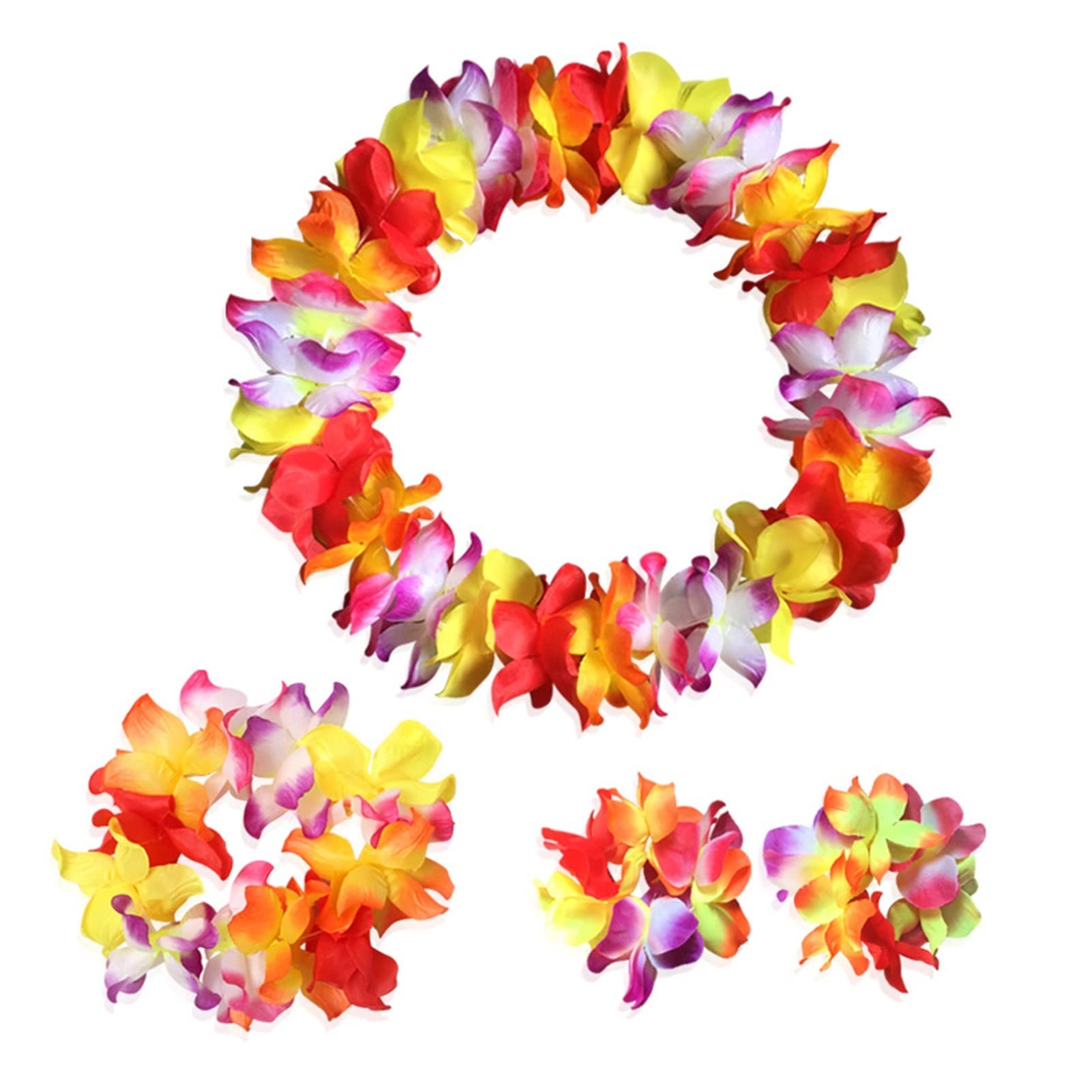 TOORU TRUSTTWO 4 Pezzi di Stoffa da Festa hawaiane Ghirlanda Cravatta Artificiale Vestito Hawaii Fiori for Festa Leis Ghirlanda Spiaggia Ghirlanda Fai da Te Decorazione Regalo The Rood