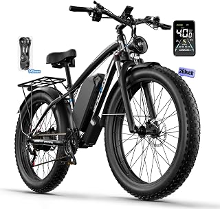 Electric Bike for Adults, Peak 2500W/5000W E-Bike, 52V 32AH Battery, Max 40/45 MPH Up to 100 Miles EBike, 7/21-Speed Front Suspension 24"/26" Fat Tire Electric Bicycles Hydraulic Disc Brake