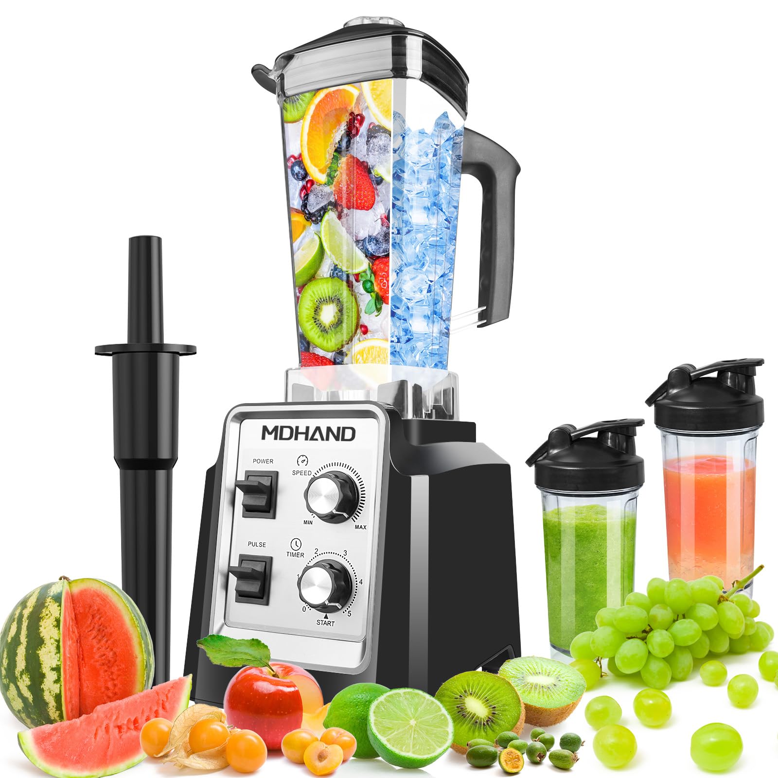 Professional Blender for Smoothies Powerful 1400W Smoothie Blender 68oz Large Capacity with 2 To-Go Cups 6 Stainless Steel