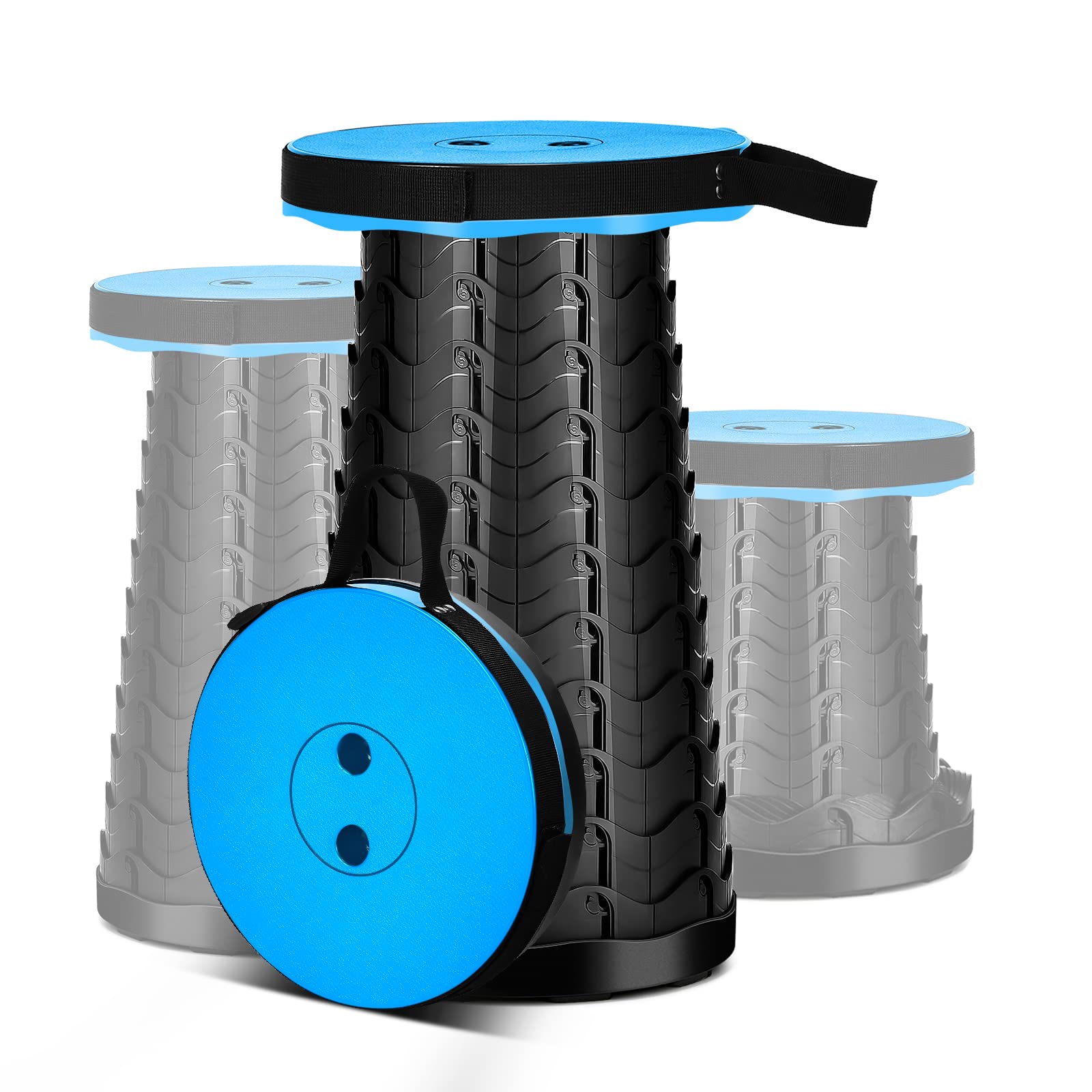 Portable Folding Stool Lightweight Yet More Sturdy With Load Capacity 180Kg, Retractable Plastic Foldable Collapsible Stool For Camping Fishing Hiking