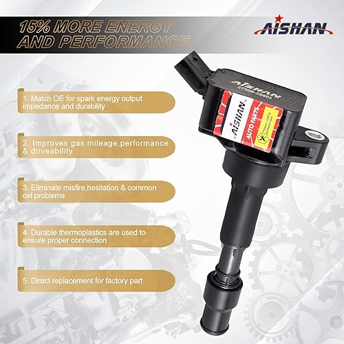 Miniatura 3 de Paquete de bobinas de encendido compatibles con Hyundai Sonata Elantra 2015-2019, Kona 2018-2019, Kia Forte 2015-2019, Kia Optima 2017-2018