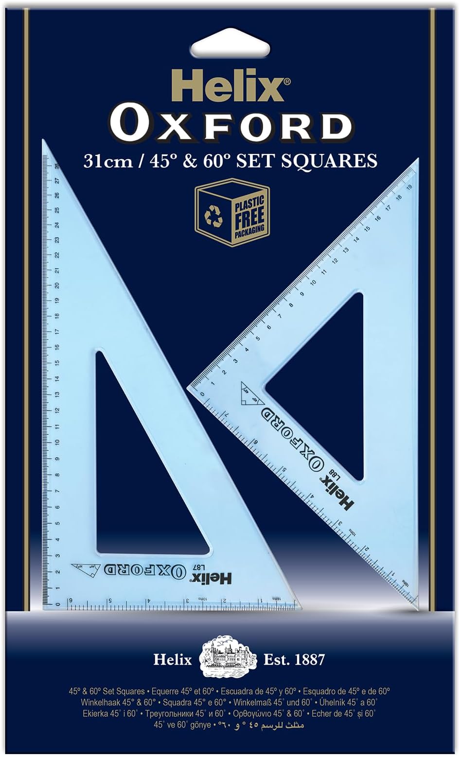 Helix R36011 Oxford 31cm 45 & 60 degree Set Squares