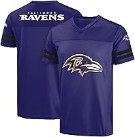 Vista 5 de FOCO NFL Camiseta para Hombre con Logo Oficial Wordmark para Día de Juego de Fútbol Americano Cuello en V