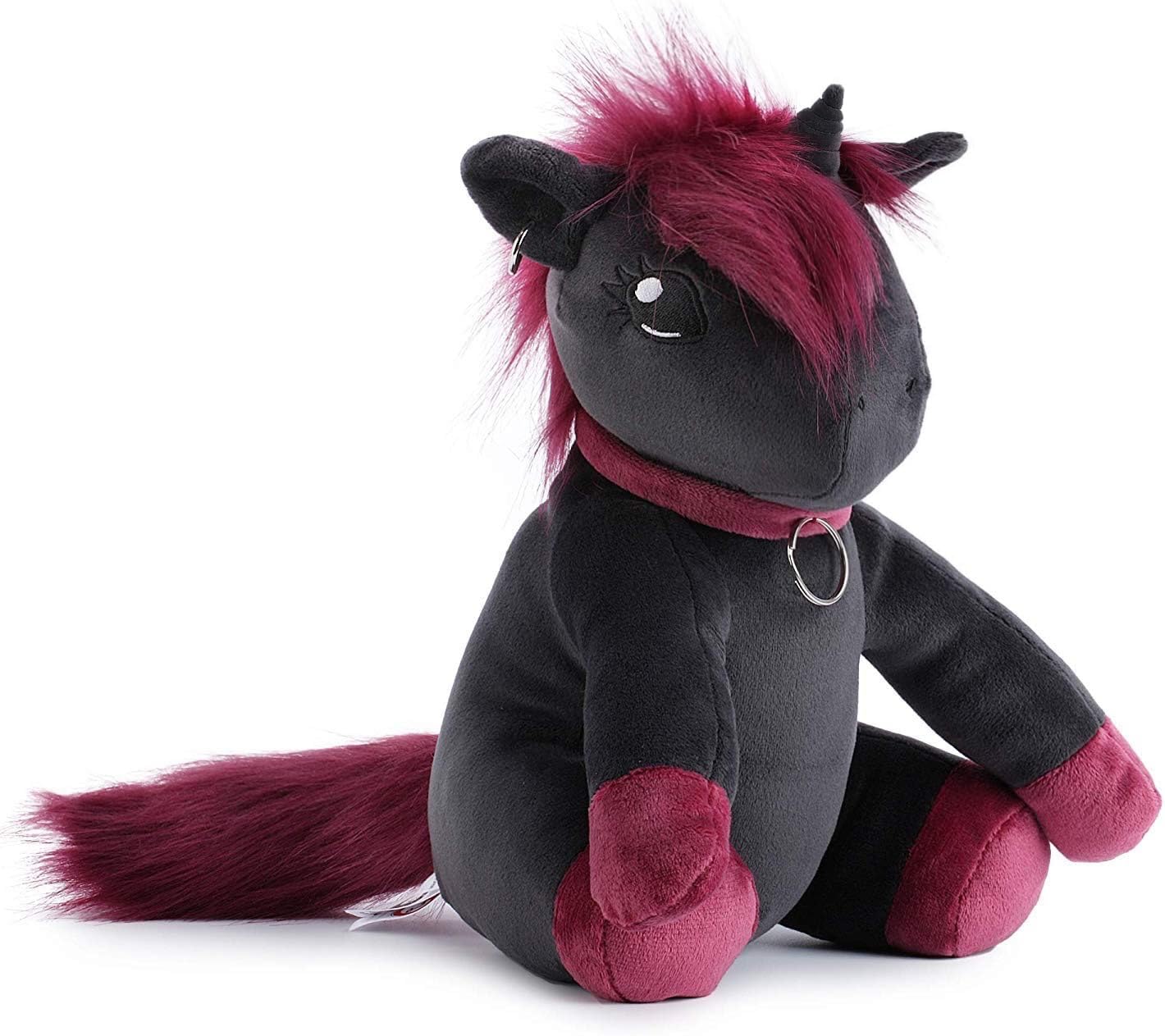 corimori 1849 - Stuffed Toy Cuddly Plush Animal for Babies, Toddlers, 26cm, Ruby the Punk Unicorn Pink-Black