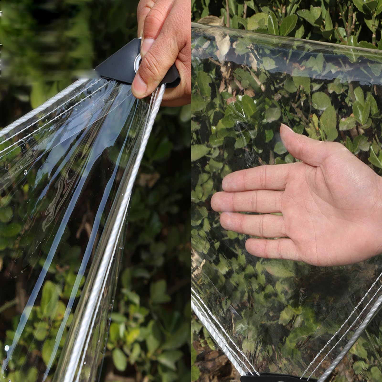 Rideau d'extérieur transparent résistant aux intempéries pour terrasse
