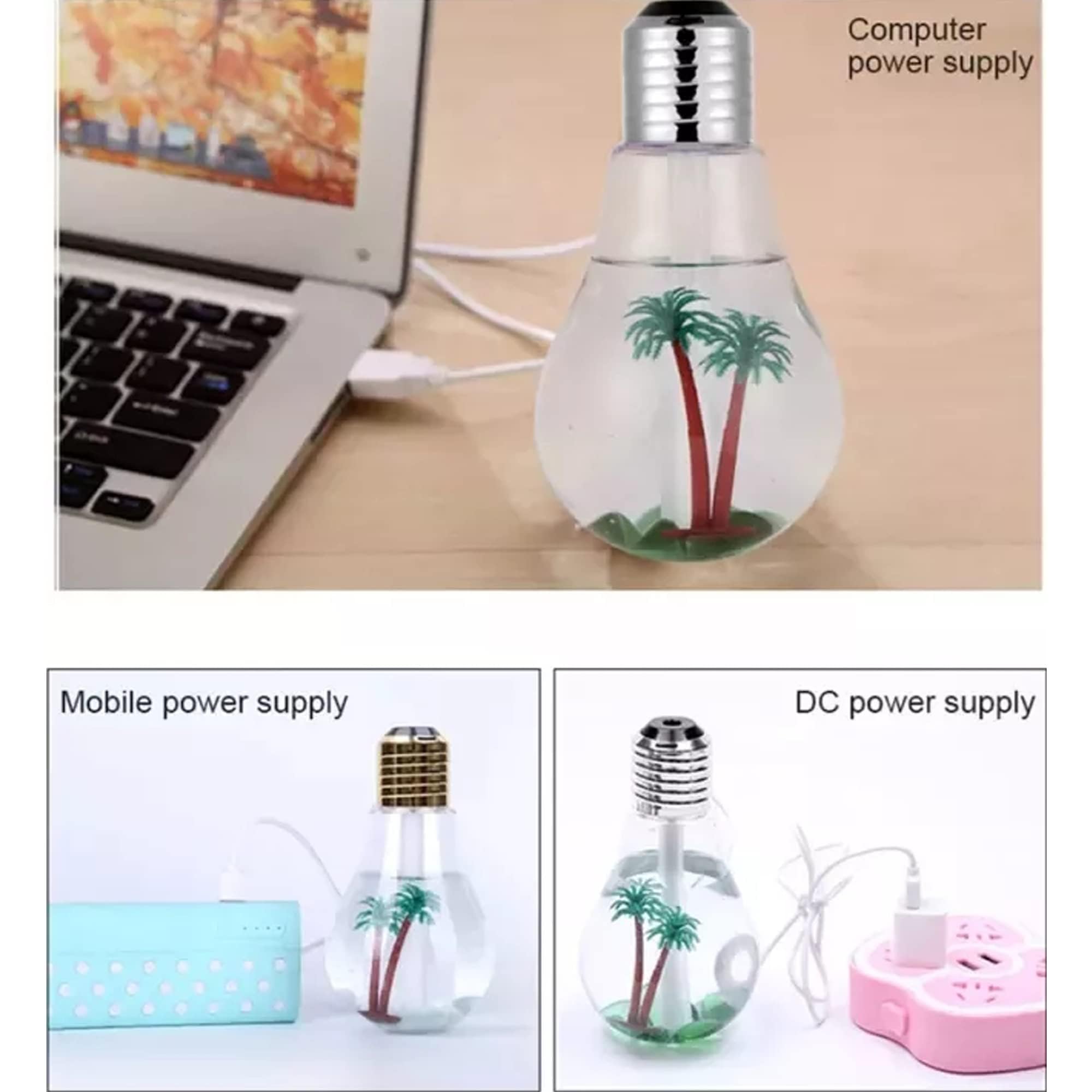 mobigon Wood Cool Mist Ultrasonic Humidifier for Room Moisture, Aroma Diffuser for Home, 400ml Essential Oil Diffuser with 7 Colorful Night Light, Auto Shut-Off, Home, Office, (Style 1)