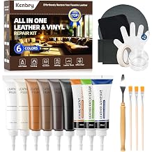 Kenbry Leather Repair Kit, Vinyl Repair Kit for Car Seat, Couch & Furniture, Leather Filler & Scratch Repair for Auto Interior, Leather & Vinyl Restoration