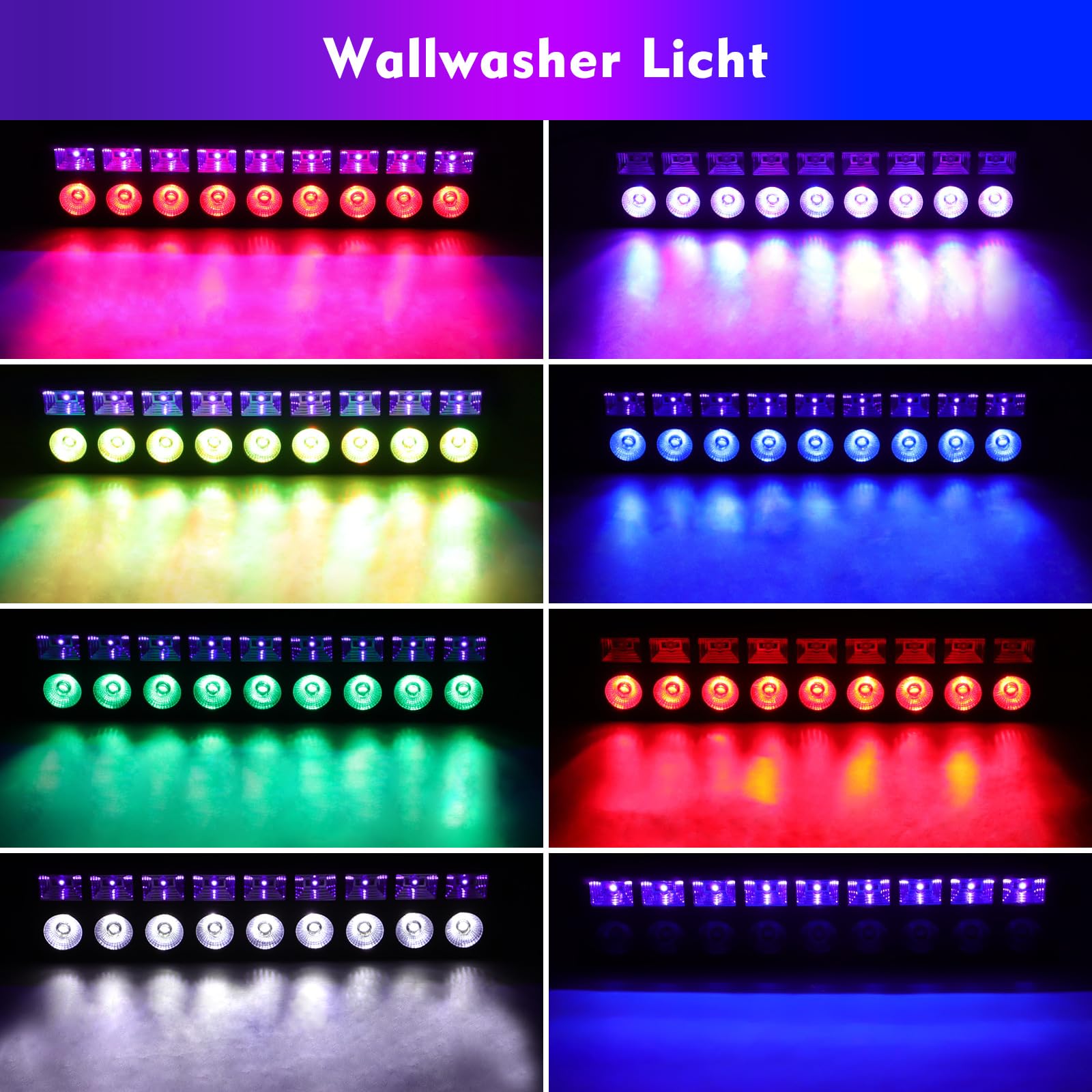 Luce da Parete a LED RGB, Barra di Luci a LED RGB, Dimmerazione Lineare 0-100% E Diverse modalità di Controllo, Lunga Durata E Facile Installazione, per Palcoscenici, Matrimoni E Sale