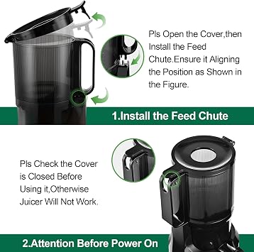 Fretta Cold Press Juicer Machines, Self-Feeding juicer with 108mm&1.0L Feeding Chute for Whole Fruits and Vegetables, Automatic 200W Masticating Juicer, High Yield Juice Extractor, BPA-Free, Black