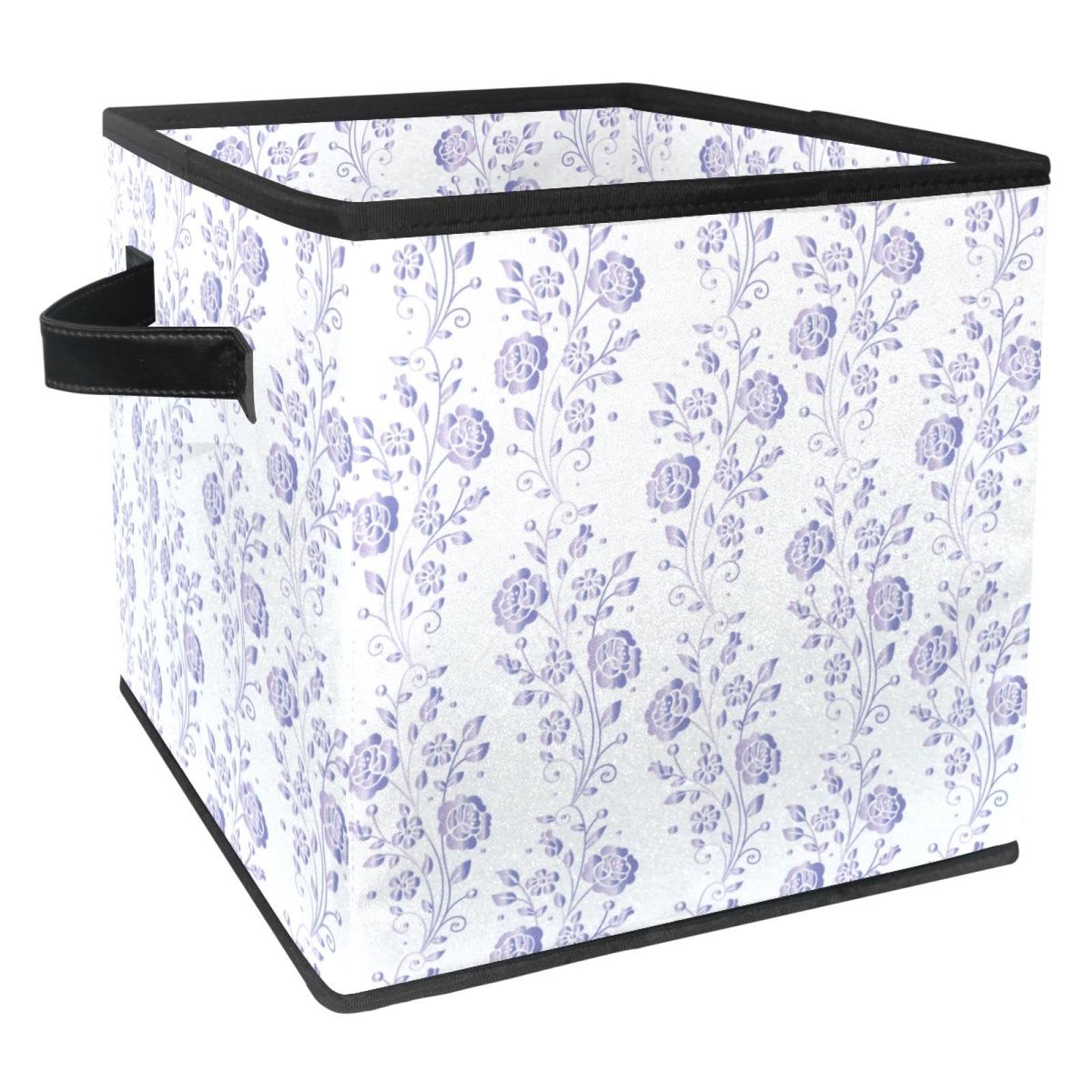 Boîte de rangement pliable en tissu cube violet pour maison et chambre