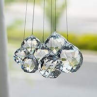 Vista 5 de Atrapasueños de cristal 20mm/30mm/40mm Prismas de bola de cristal transparente para lámpara de araña con gotas de luz colgantes, piezas de prisma