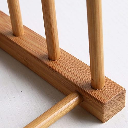 Miniatura 4 de Kunovo Estante de platos de bambú, tapa de olla, placatabla de cortar organizador para armarios de cocina, soporte de secado de botellas... (4G)