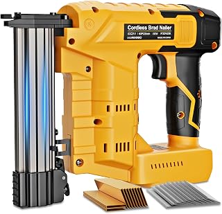 18GA Brad Nailer for De-Walt 20V Battery, 2-in-1 Cordless Nail Gun & Staple Gun, Includes 1600 Pcs Nails & Staples, Single & Contact Firing Mode, Electric Nailer for Woodworking and DIY(no Battery)