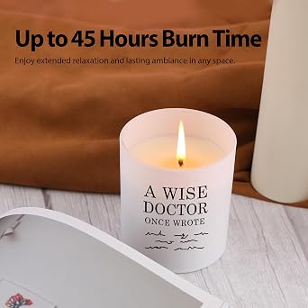 A Wise Doctor Once Wrote Candle Doctor Gifts Scented Candles for Home Office Jar Candles Dr Gift Sage Floral Lavender Scent Soy Wax Candles 9.5 oz