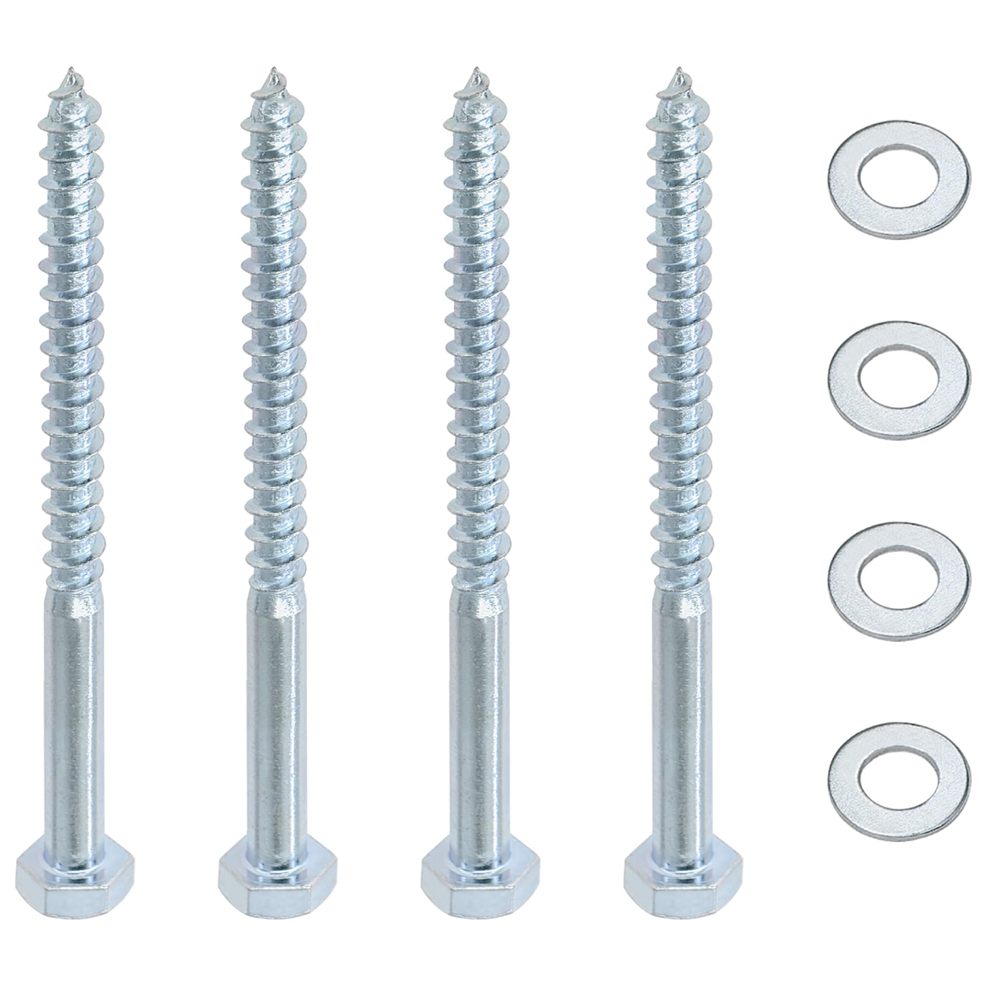 4 Pieces Heavy-Duty Hex Head Bolts Anchors – Self Tapping Screws with Washers for Wood, Brick & Masonry Fixing (M10 × 140mm)