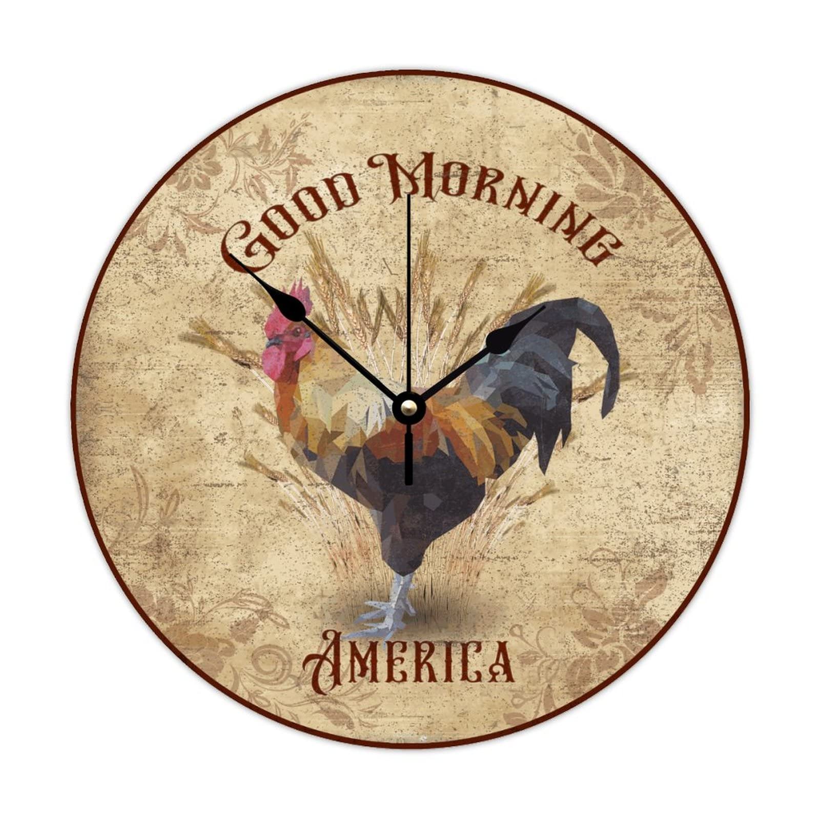 Horloge murale coq bois cadeau idéal amoureux des animaux