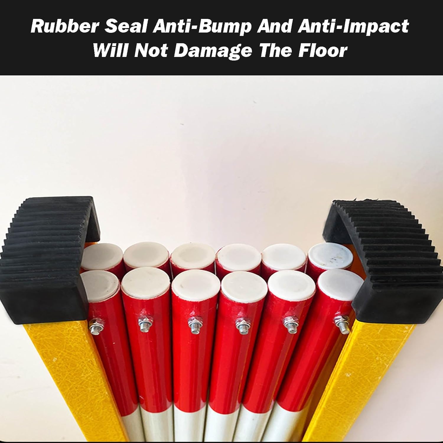 9.8FT Traffic Control Folding Security Gate Portable Crowd Control Barrier with Side Wheels Flexible Protection for Traffic Management in Public Areas (Red 250cm)