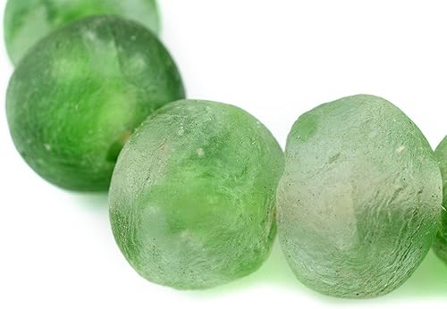 Cuentas de vidrio reciclado súper jumbo, colgantes de pared con cuentas, cuentas de vidrio de mar africano extra grandes de 1.260-1.378 in, The Bead