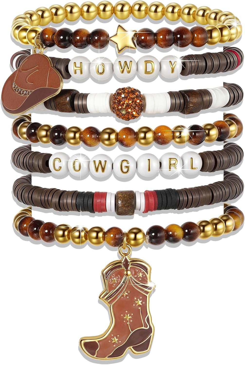 Friendship Bracelets - Beaded Bracelets Set for Teen Women, Stretchable Preppy Bracelets, Stackable & Colorful Bracelets - Ideal Gifts, 4th of July, Halloween, Christmas