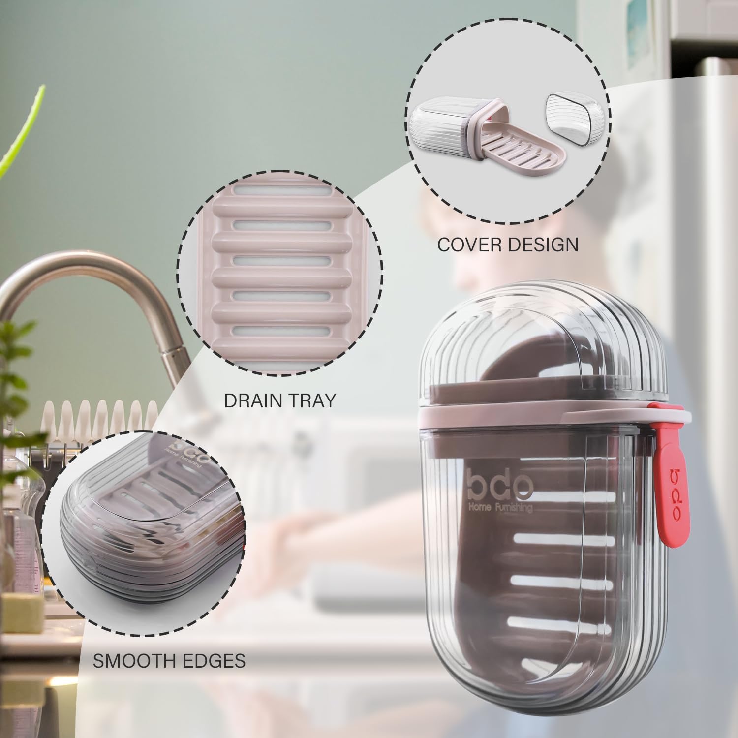 Boîte à Savon Portable avec Couvercle Étanche et Scellé - Idéale pour Voyage, Randonnée et Maison - Description