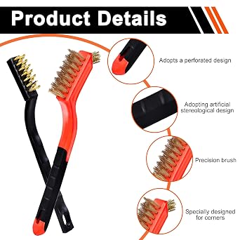 Wire Brush Set, 6 Pcs Professional Wire Brushes for Cleaning Rust