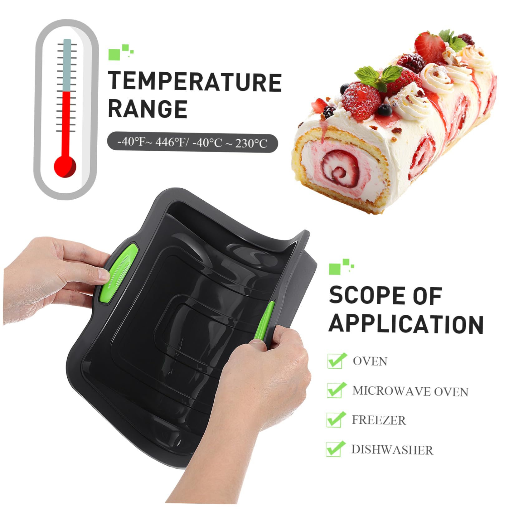 Backform Abwaschbare Silikon Silikonform Rechteckig Hitzebeständige und Kastenform aus Silikon Leicht zu Reinigen Langlebig für Backofen für Backzubehör